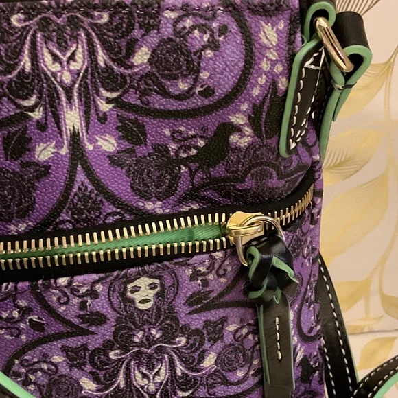 Dooney & Bourke Disney Parks Haunted Mansion MadamPurple Patterned Crossbody Bag - Picture 4 of 16
